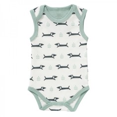 Fresk Babybody Bio-Baumwolle, ärmellos, Dachsy