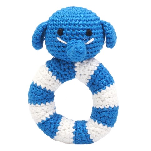 Häkelringrassel, Blauer Elefant