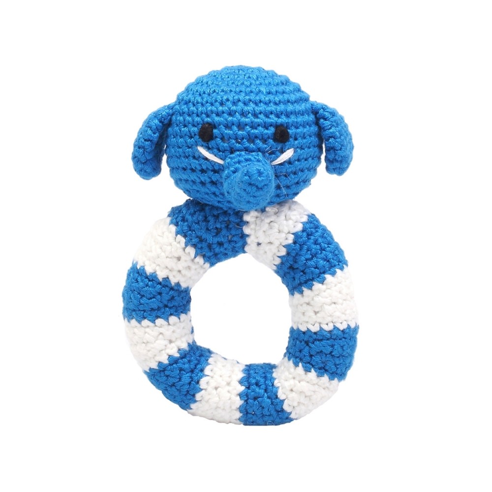 Häkelringrassel, Blauer Elefant