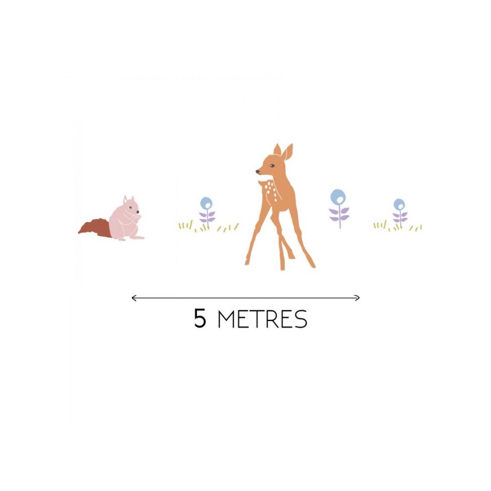 MIMIlou Wandsticker Bordüre 5 m, Rehkitz