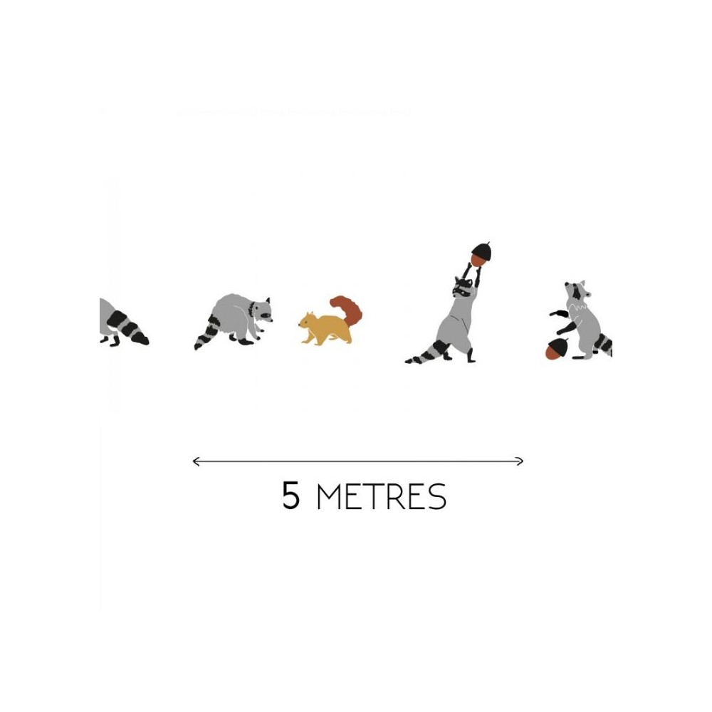 MIMIlou Wandsticker Bordüre 5 m, Waschbär