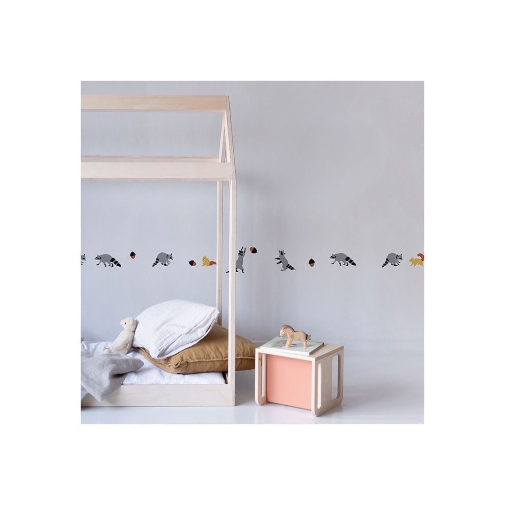 MIMIlou Wandsticker Bordüre 5 m, Waschbär