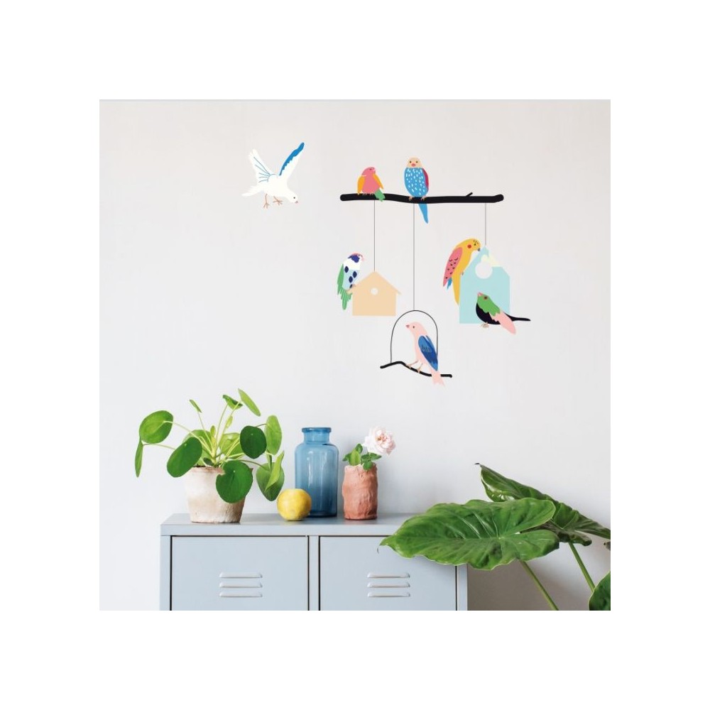 MIMIlou Wandsticker, Birds and Houses