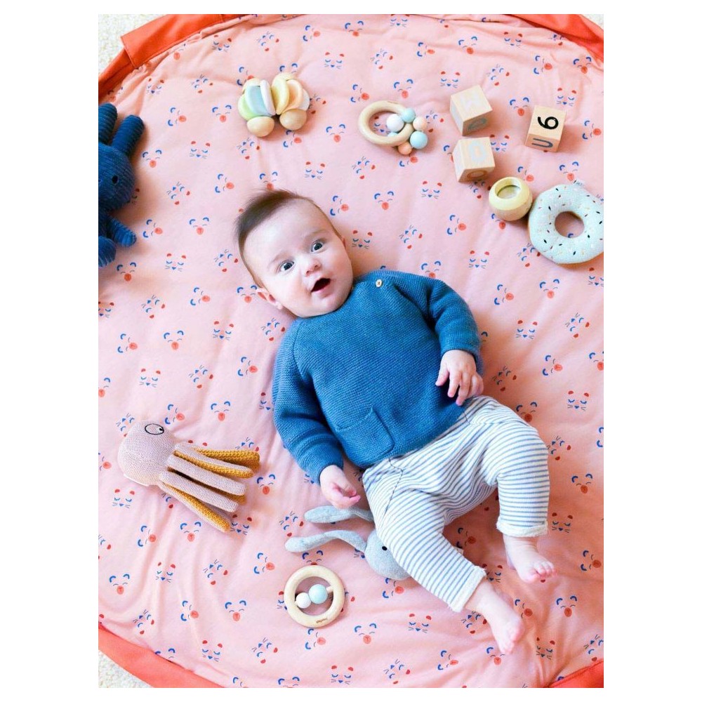 Play&Go Spielzeugtasche & Krabbeldecke 3-in-1, Animals Faces