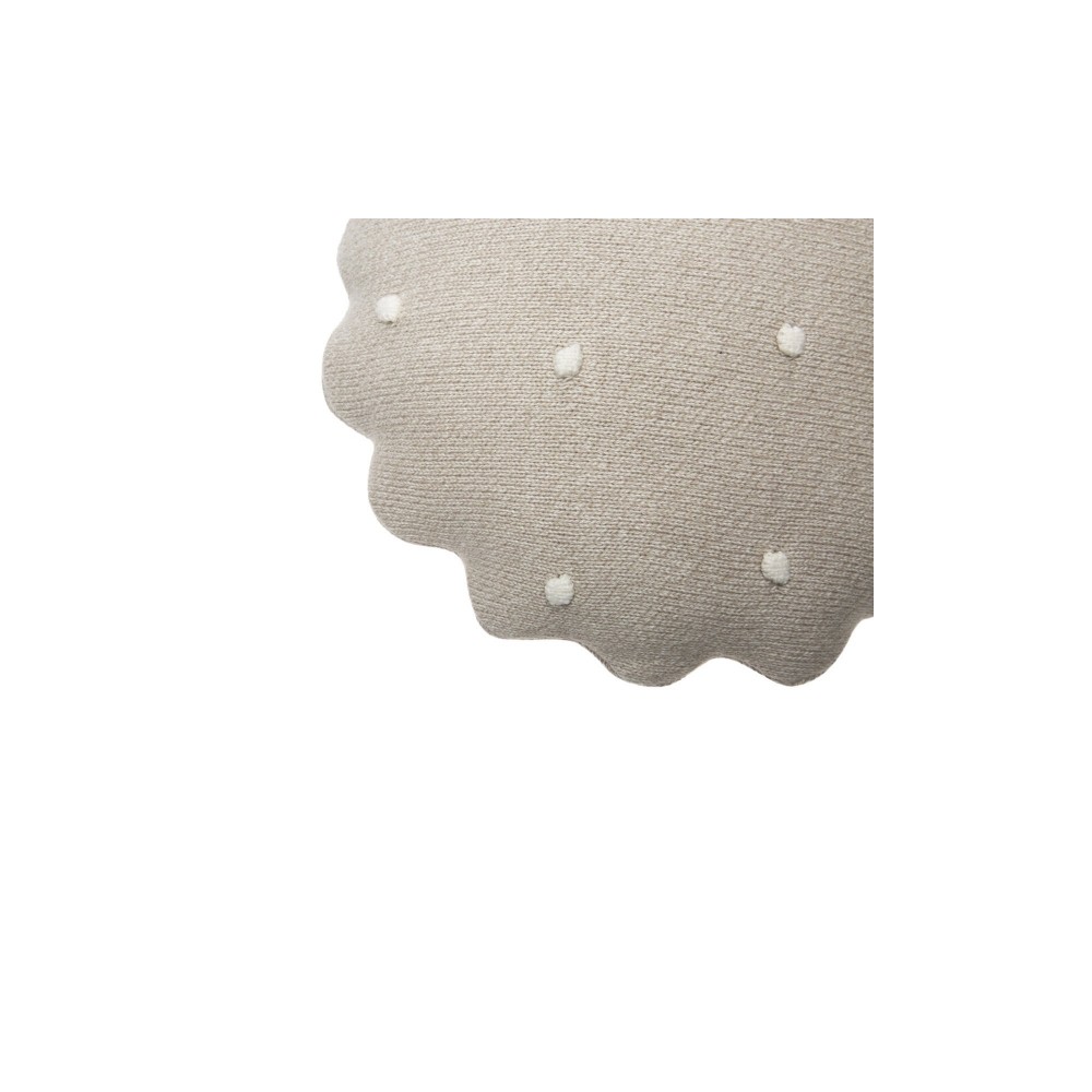 Lorena Canals Strickkissen, Round Biscuit Dune White