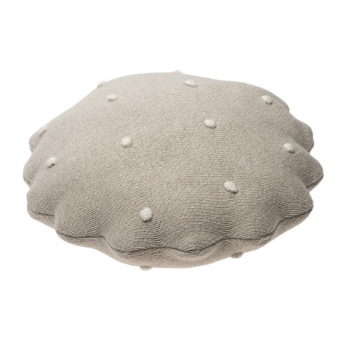 Lorena Canals Strickkissen, Round Biscuit Dune White