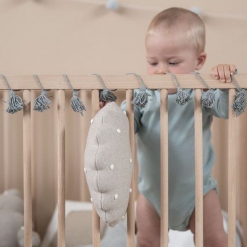 Lorena Canals Strickkissen, Round Biscuit Dune White