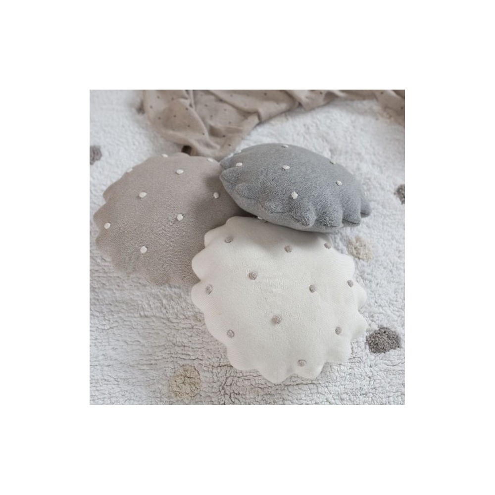 Lorena Canals Strickkissen, Round Biscuit Ivory