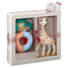 Geschenkset Sophie La Giraffe, Giraffe + Rassel