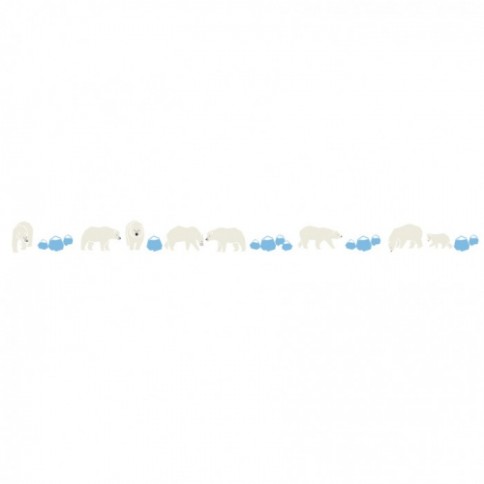 Autocollants muraux Mimilou Bordure 5 m, Ours polaires