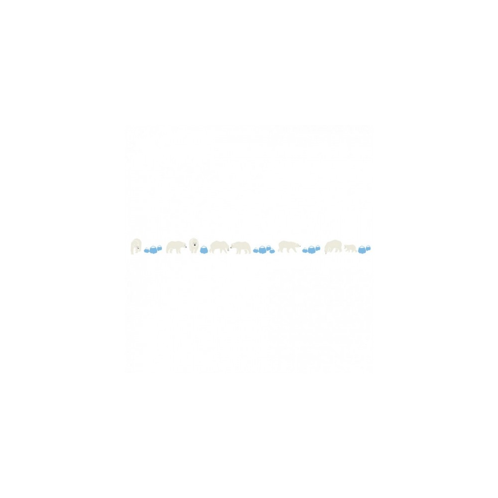 Autocollants muraux Mimilou Bordure 5 m, Ours polaires