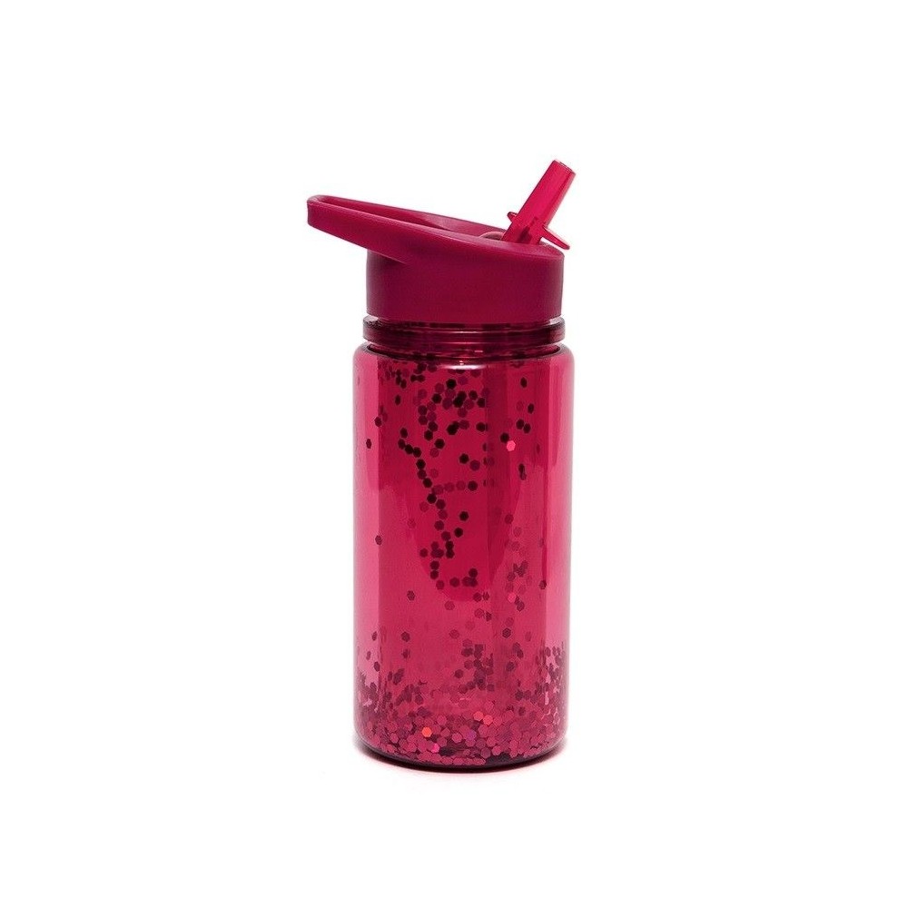 Trinkflasche mit Glitzer, Cherry