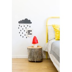 Tresxics Wandhaken Wolke gross mit 20 Regendropfen-Stickers, Navy