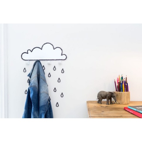 Tresxics Wandhaken Wolke gross mit 20 Regendropfen-Stickers, Navy