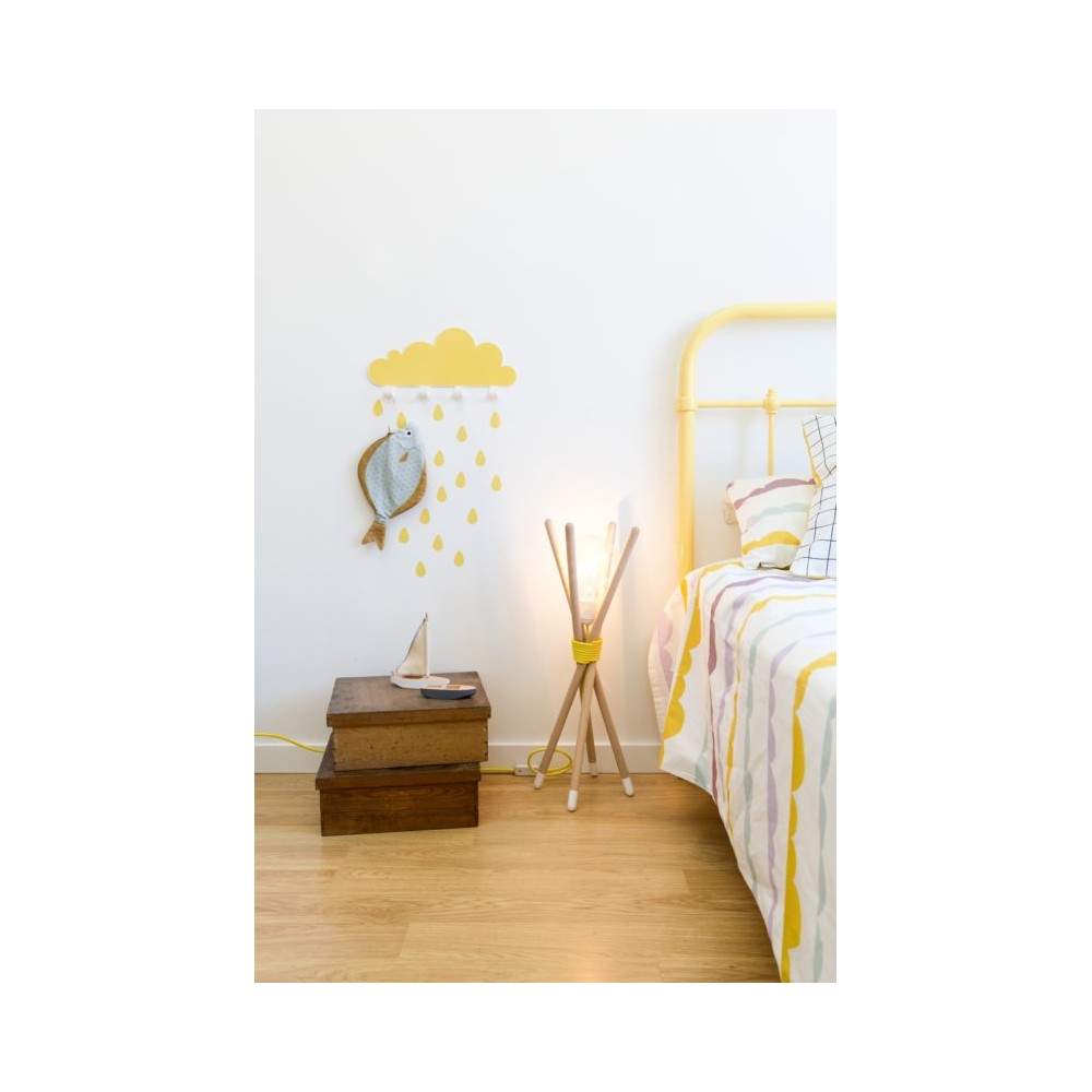 Tresxics Wandhaken Wolke gross mit 20 Regendropfen-Stickers, Navy