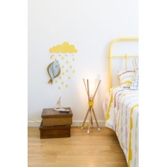 Tresxics Wandhaken Wolke gross mit 20 Regendropfen-Stickers, Navy