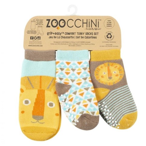 Zoocchini 3er Pack Söckchen, Leo der Löwe (0M-24M)