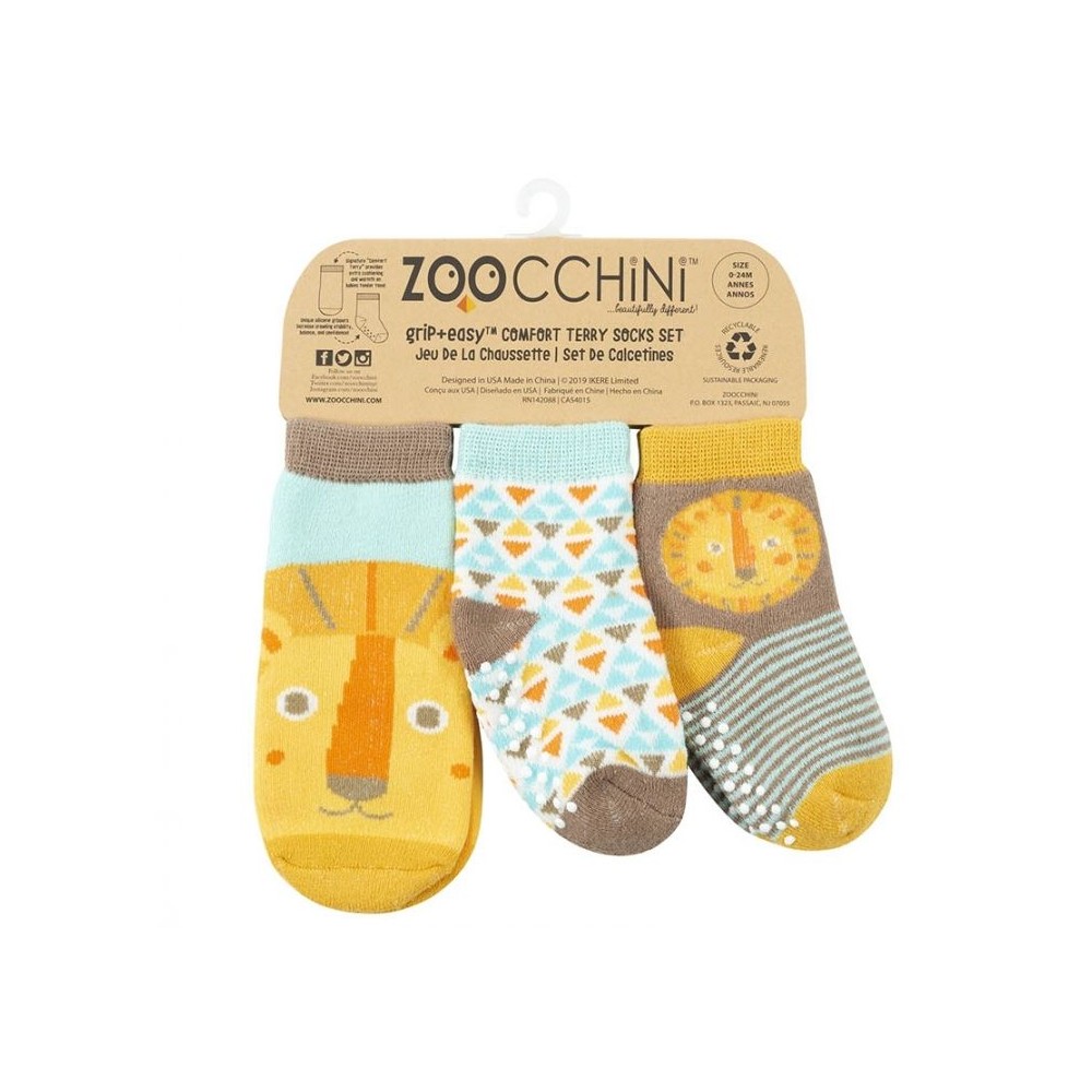 Zoocchini 3er Pack Söckchen, Leo der Löwe (0M-24M)
