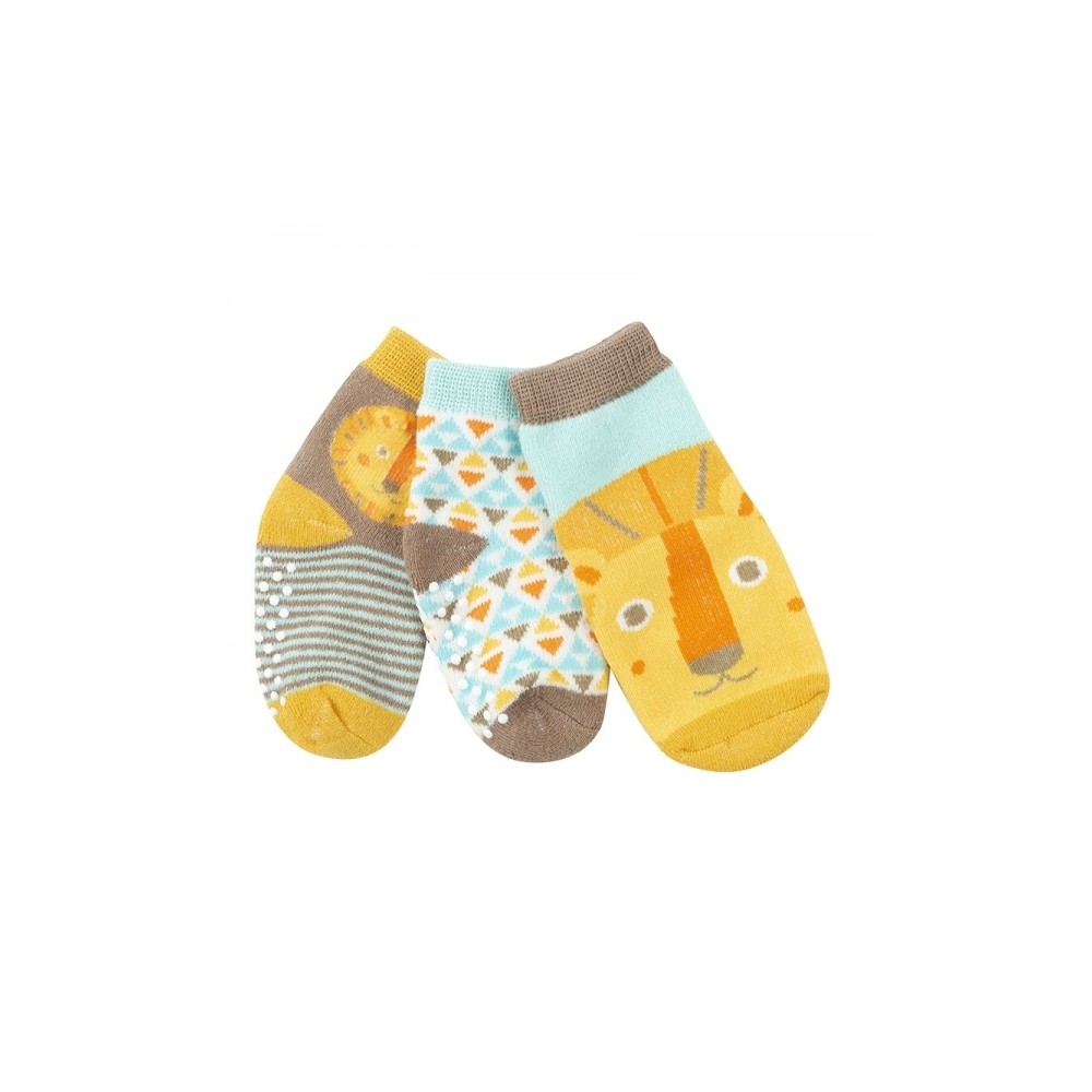 Zoocchini 3er Pack Söckchen, Leo der Löwe (0M-24M)