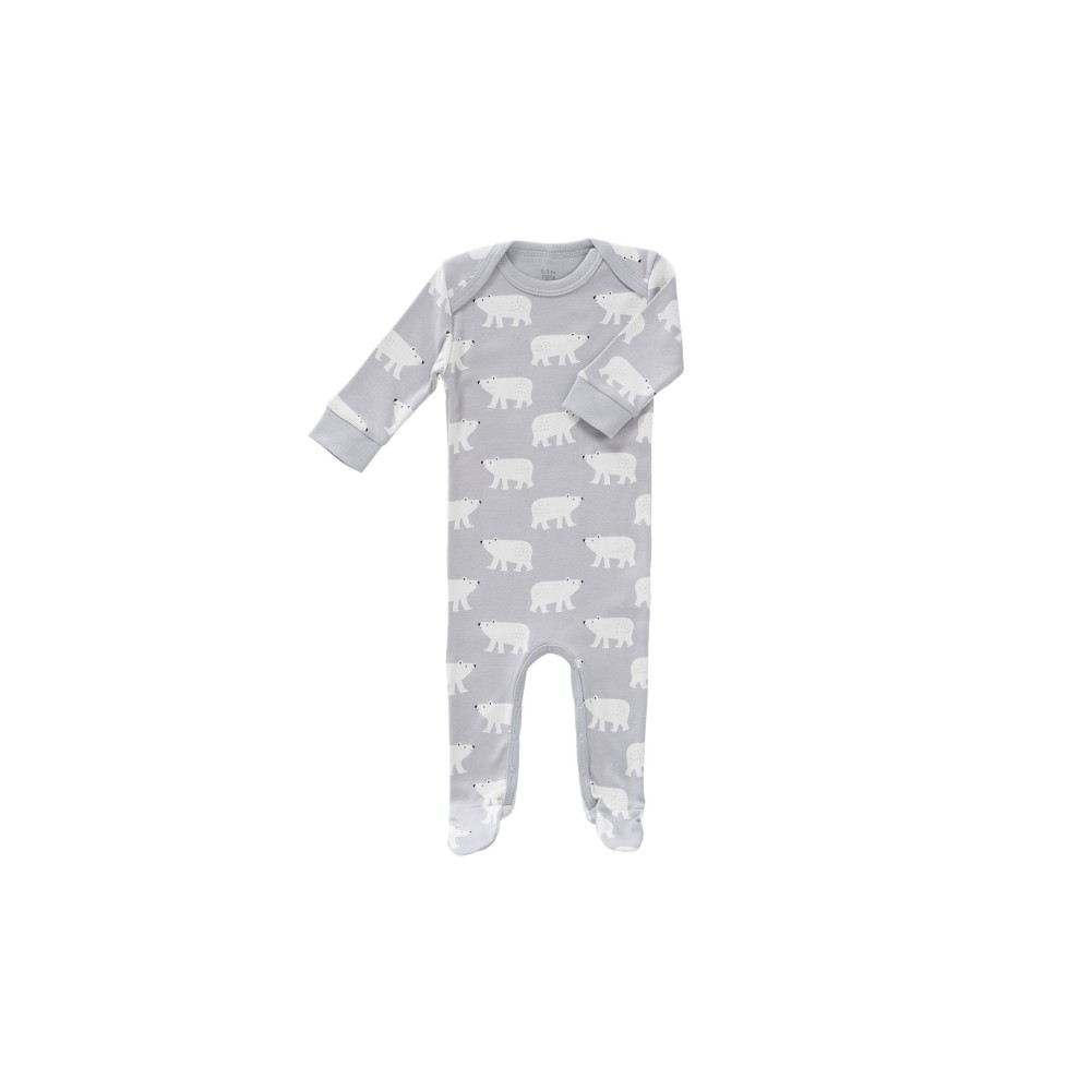 Fresk Babypyjama Bio-Baumwolle, mit Füsschen, Eisbär