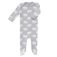 Fresk Babypyjama Bio-Baumwolle, mit Füsschen, Eisbär