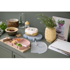 Sebra Silikon Teller mit Deckel, blossom pink