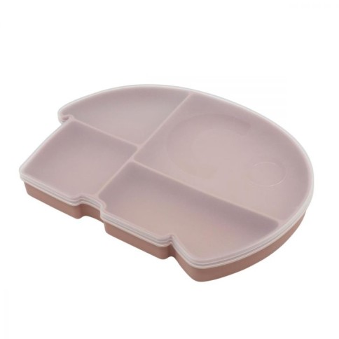 Sebra Silikon Teller mit Deckel, blossom pink