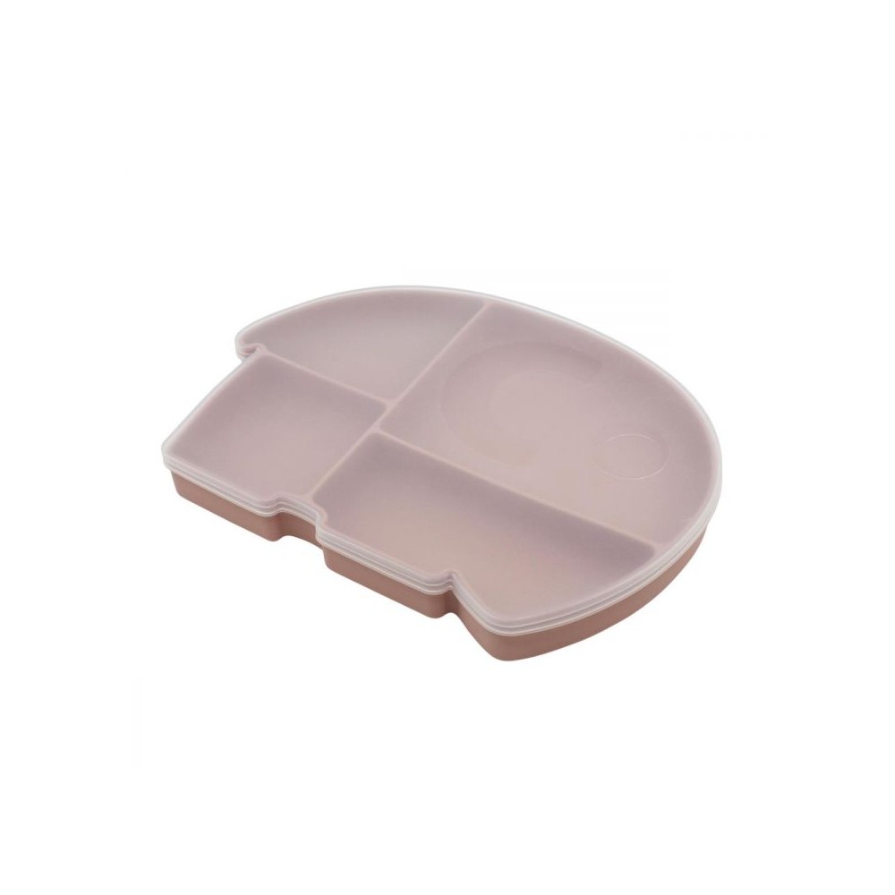Sebra Silikon Teller mit Deckel, blossom pink