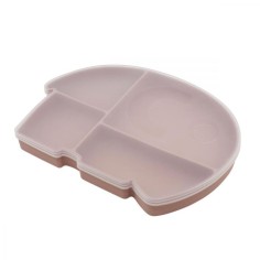 Sebra Silikon Teller mit Deckel, blossom pink