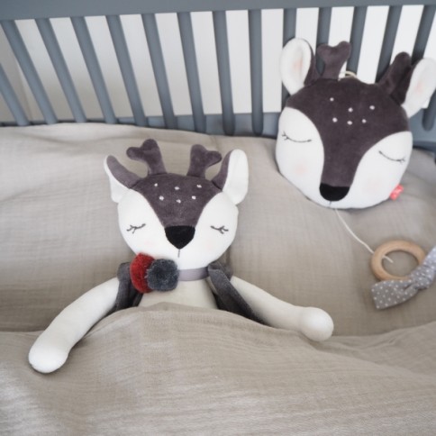 Bettwäsche aus Musselin Baumwolle, Junior, grau