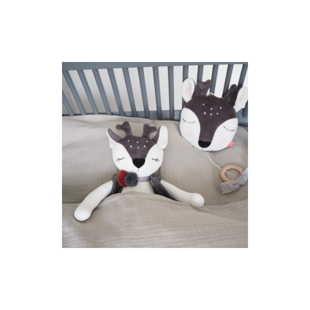 Bettwäsche aus Musselin Baumwolle, Junior, grau