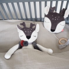 Bettwäsche aus Musselin Baumwolle, Junior, grau