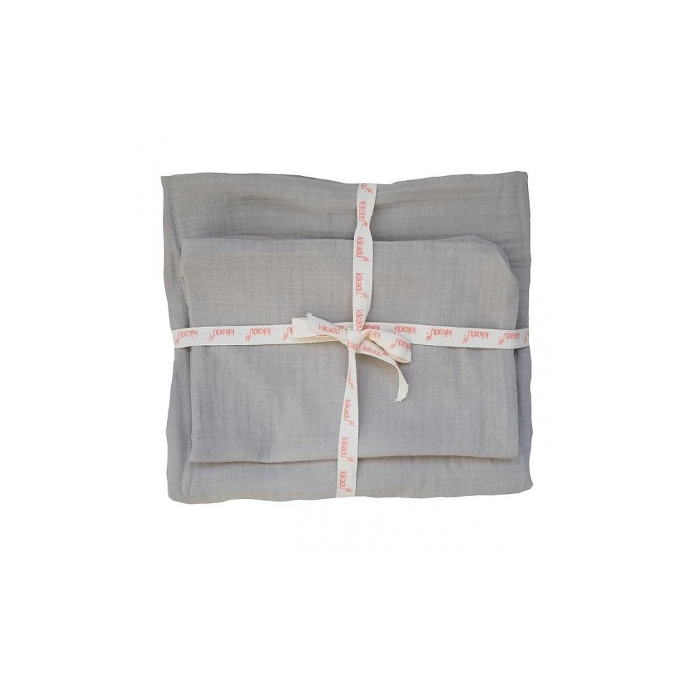 Bettwäsche aus Musselin Baumwolle, Junior, grau