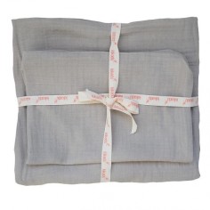 Bettwäsche aus Musselin Baumwolle, Junior, grau