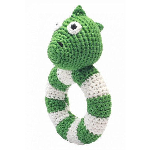 natureZoo Crochet Ringrassel, vert Dino