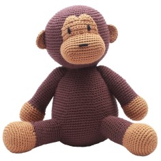Ours en peluche au crochet, singe brun foncé