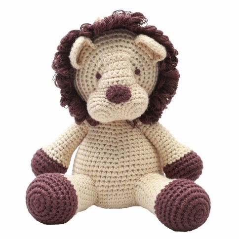 Ours en peluche au crochet, lion