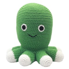 Ours en peluche au crochet, pieuvre verte