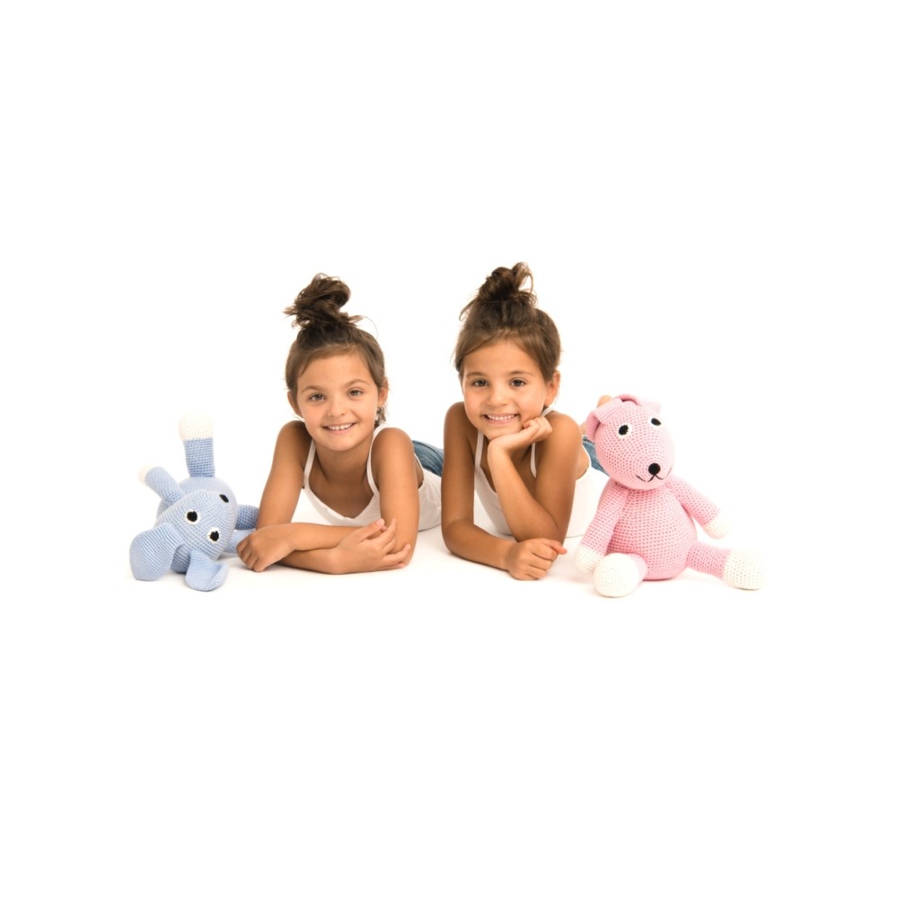 natureZoo XL Ours en peluche, Lapin rose clair