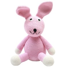 natureZoo XL Ours en peluche, Lapin rose clair