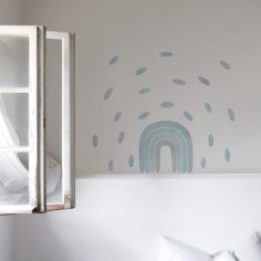 Tresxics textile Wandaufkleber Wasserfarben Regenbogen & Tropfen, Grün