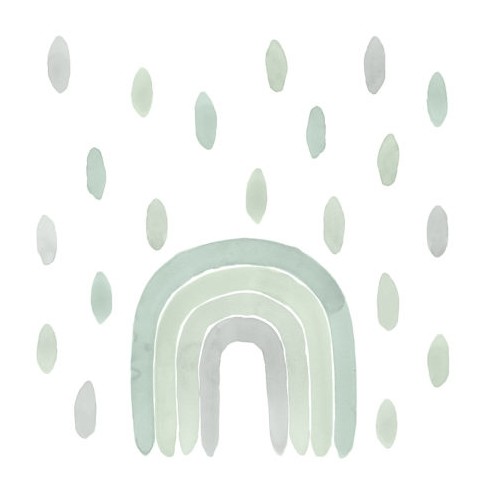 Tresxics textile Wandaufkleber Wasserfarben Regenbogen & Tropfen, Grün