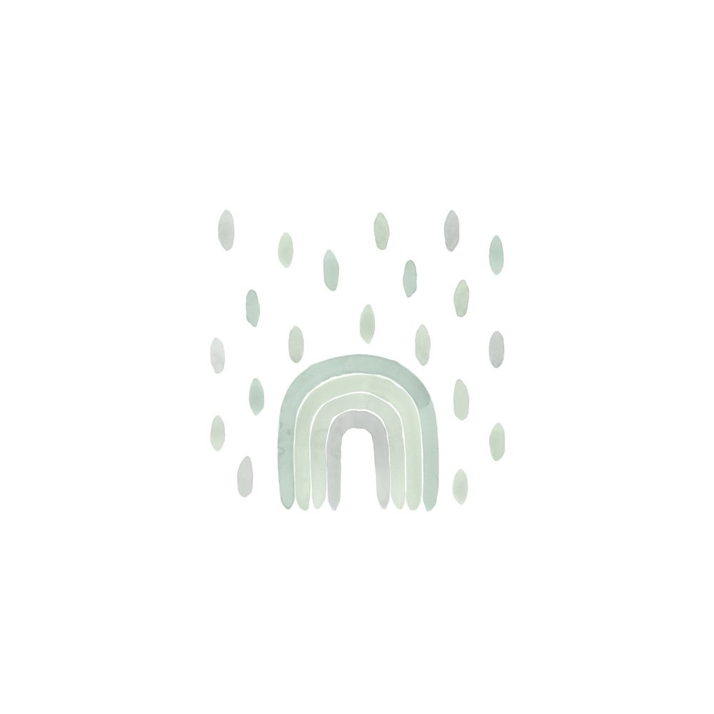 Tresxics textile Wandaufkleber Wasserfarben Regenbogen & Tropfen, Grün