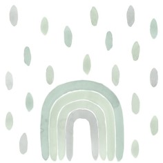 Tresxics textile Wandaufkleber Wasserfarben Regenbogen & Tropfen, Grün