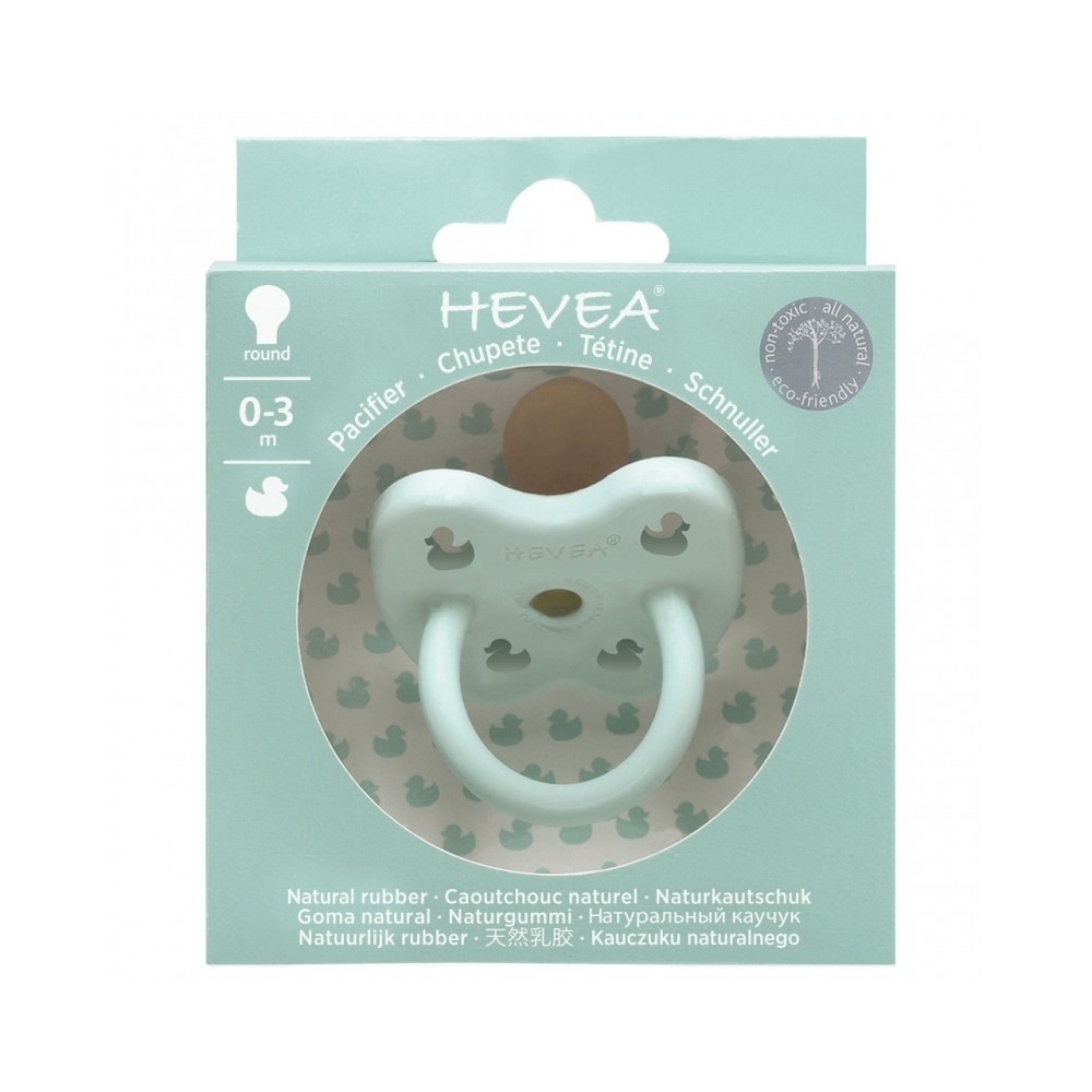 HEVEA Schnuller Mellow Mint Naturkautschuk - Ente, rund (0-3 Monate)