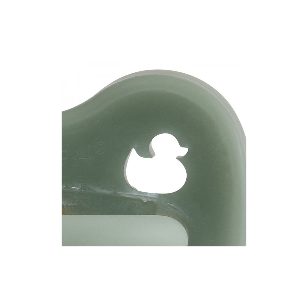 HEVEA Schnuller Baby Blue Naturkautschuk - Ente, kiefergerecht (0-3 Monate)