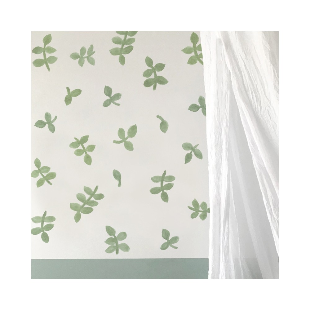 Tresxics textile Wandstickers Wasserfarben Blätter, Mint