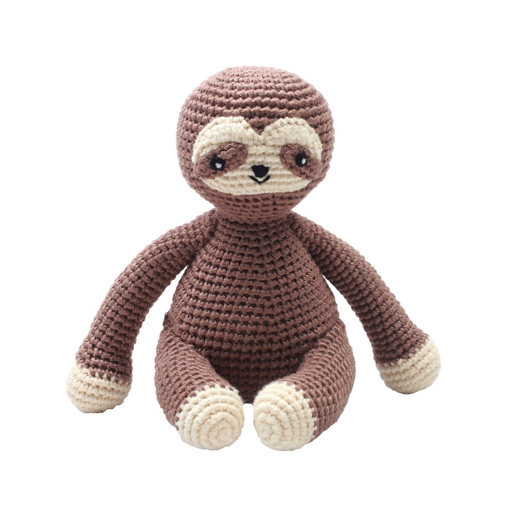 Häkel-Teddybär Faultier, Braun