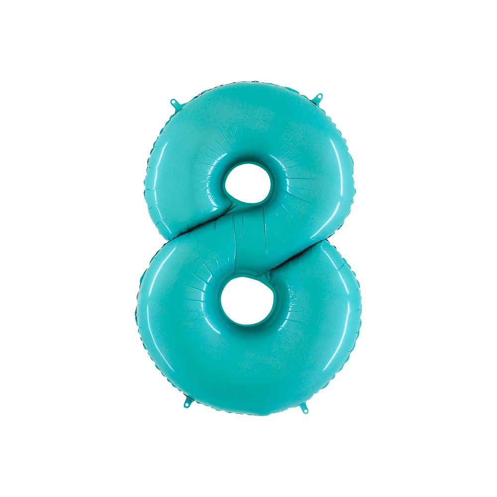 Grabo Folienballon Blau Pastell 100 cm, Zahl "8"