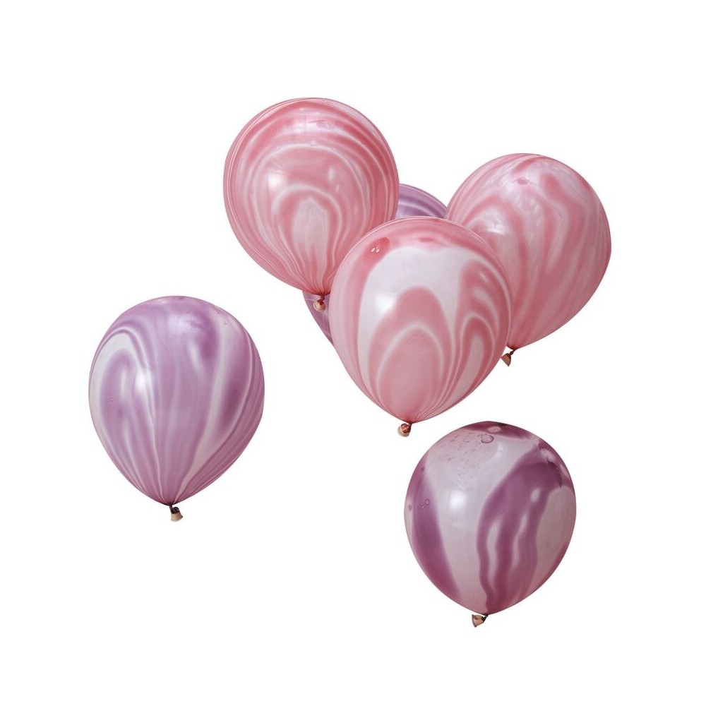 Lateyballon Marmor, Rosa & Lila
